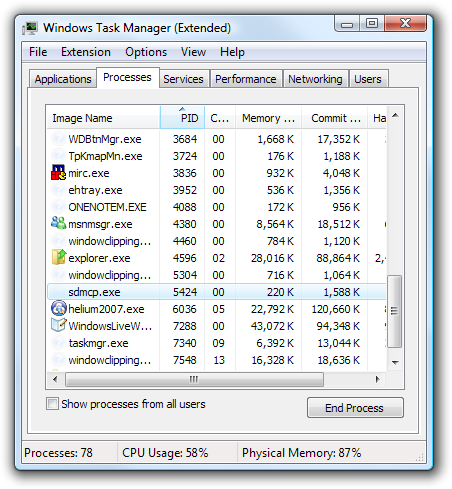 comment fonctionne le gestionnaire de tâches concerné par Windows Vista
